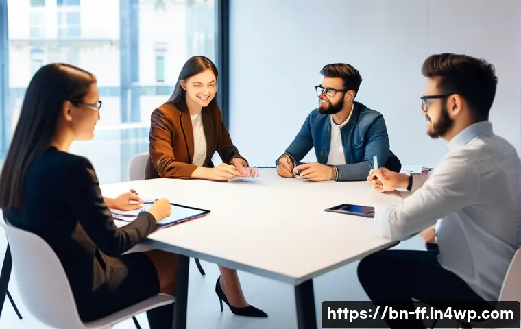 하이퍼 퍼스널라이제이션을 위한 고객 세분화 - **Prompt:** A vibrant, diverse group of young adults and adults (all appearing 18+) in a bright, mod...