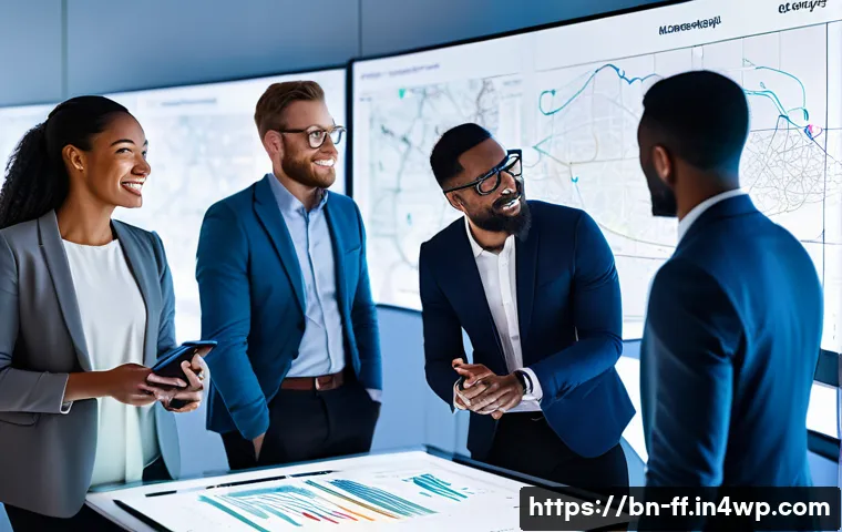 하이퍼 퍼스널라이제이션을 위한 인사이트 팀 구성 - **Prompt:** A diverse team of five data analysts and strategists, dressed in smart business casual a...