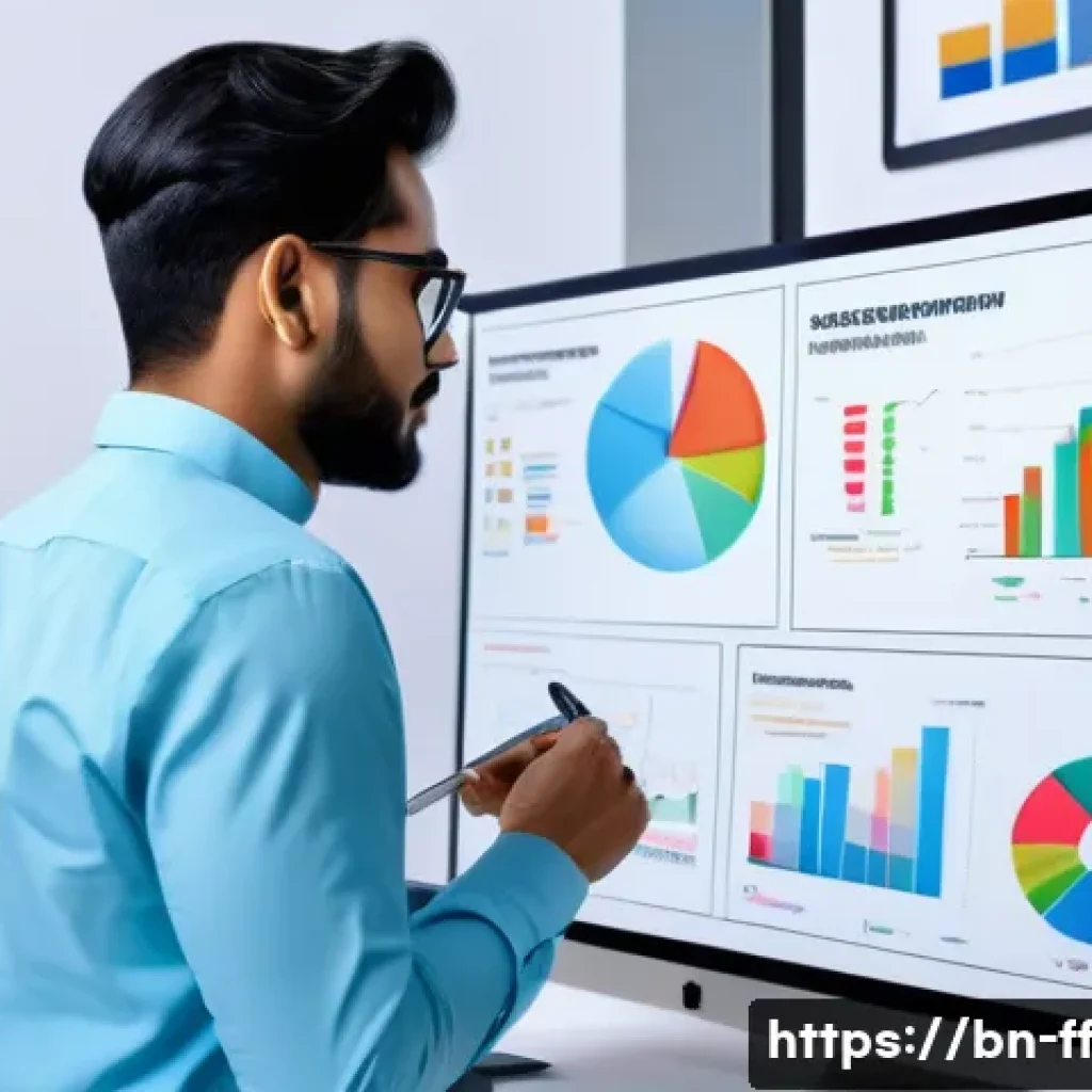 하이퍼 퍼스널라이제이션과 고객 만족도 - A modern digital marketing scene showing a young Bengali professional analyzing customer data on mul...
