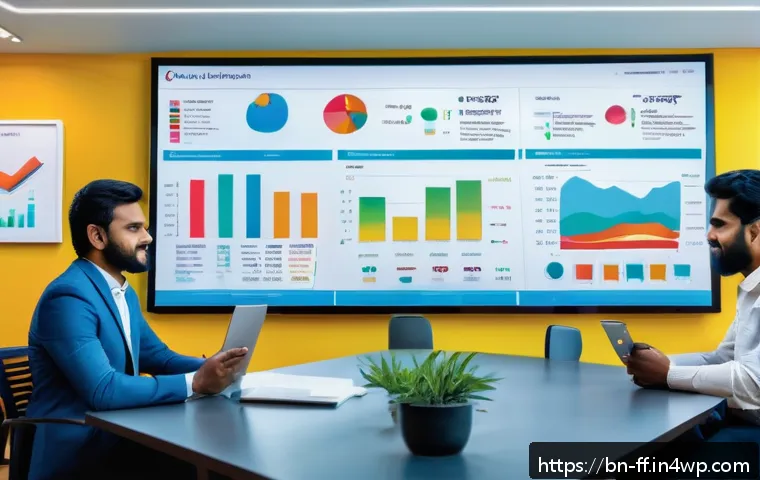 하이퍼 퍼스널라이제이션을 위한 데이터 기반 의사결정 - A professional office setting with a diverse group of Bengali business analysts working collaborativ...