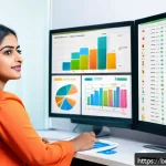 Home 18 하이퍼 퍼스널라이제이션과 파트너십 전략 - A vibrant, modern digital marketing office scene featuring a diverse Bengali businesswoman thoughtfu...